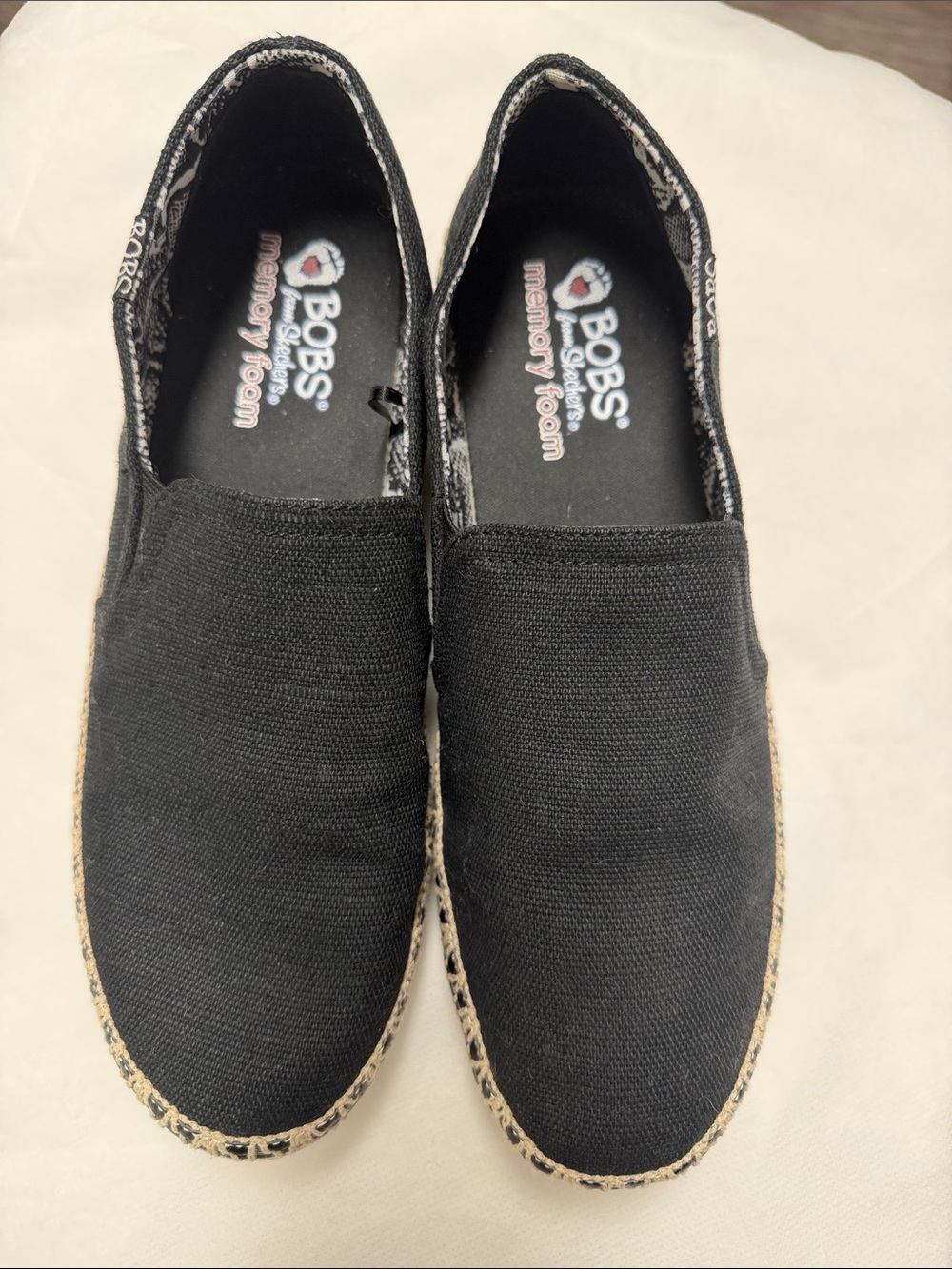 Skechers BOBS Black Slip-On Espadrille Sneakers